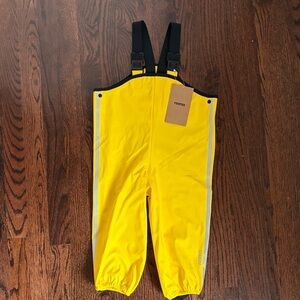 NWT Reima Lammikko unisex toddler Yellow Waterproof Overall Rainpants